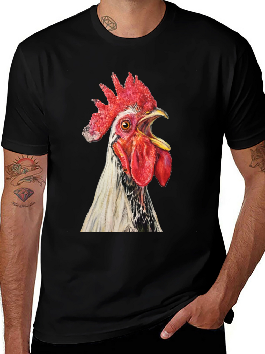 Rooster Graphic Tee - Black