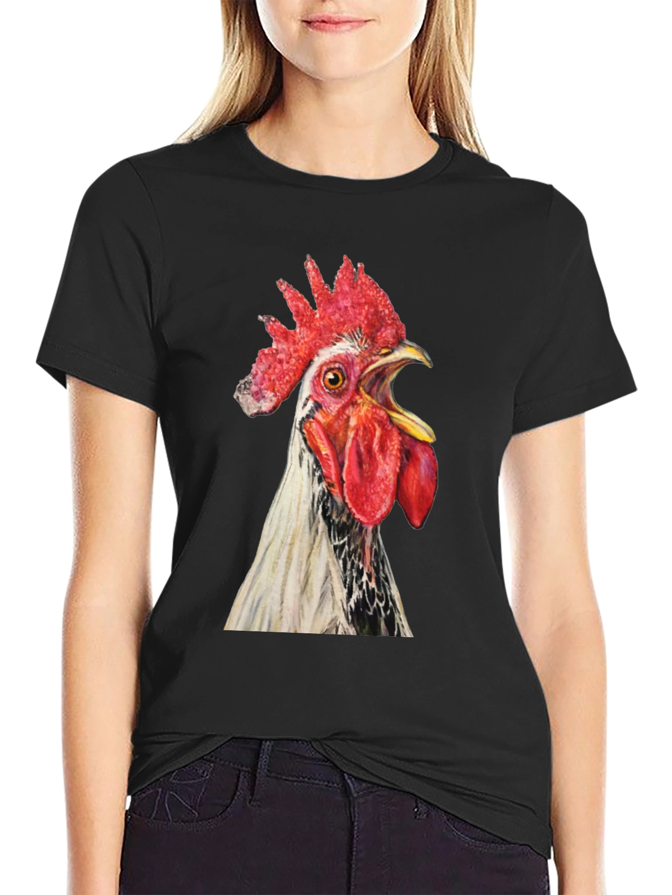 Rooster Graphic Tee - Black