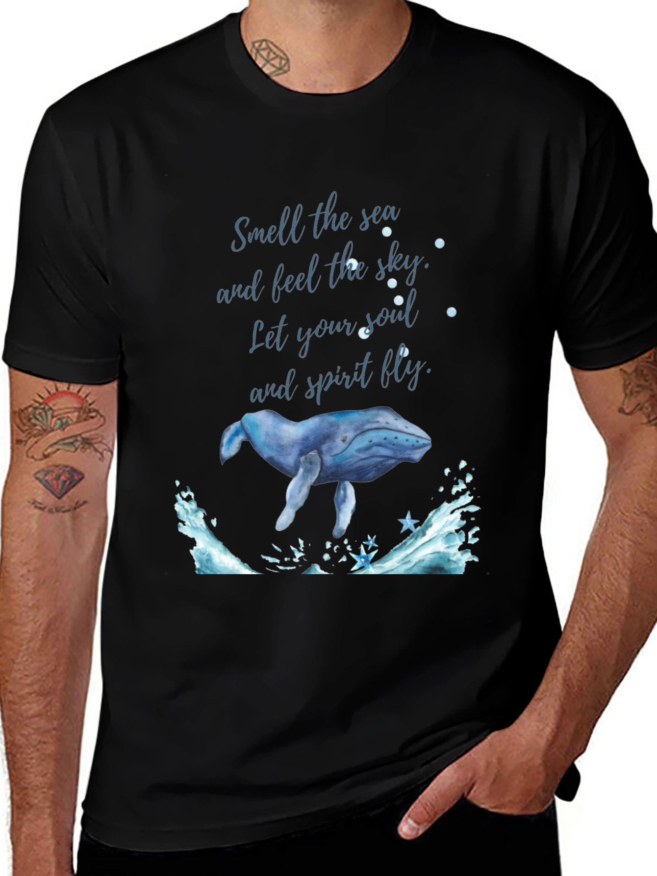 Ocean Whale Graphic Tee - Feel the Sky
