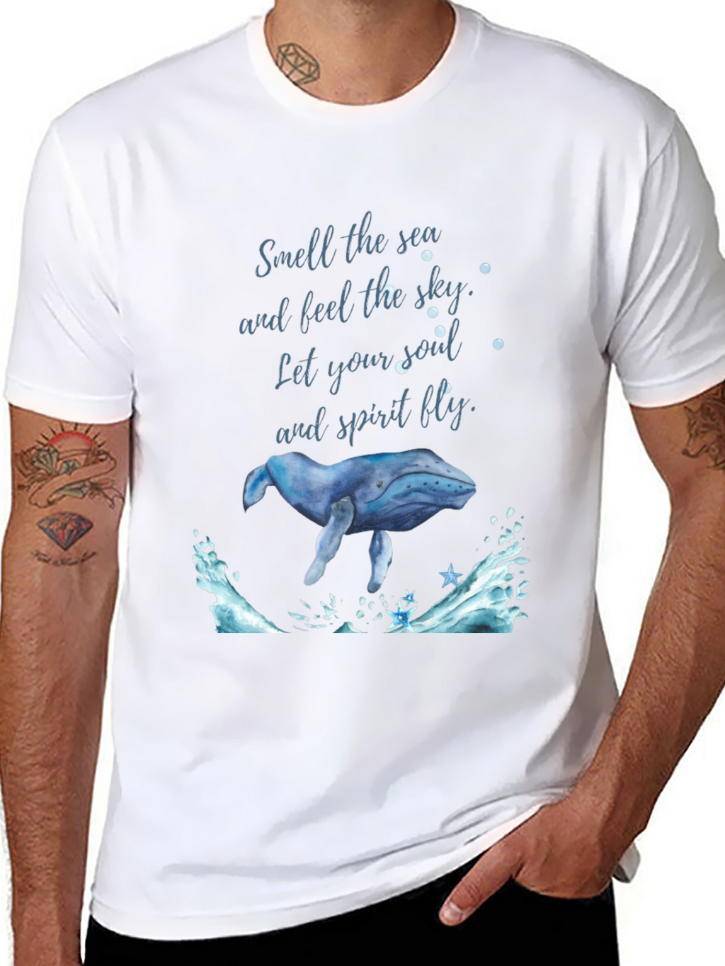 Ocean Whale Graphic Tee - Feel the Sky