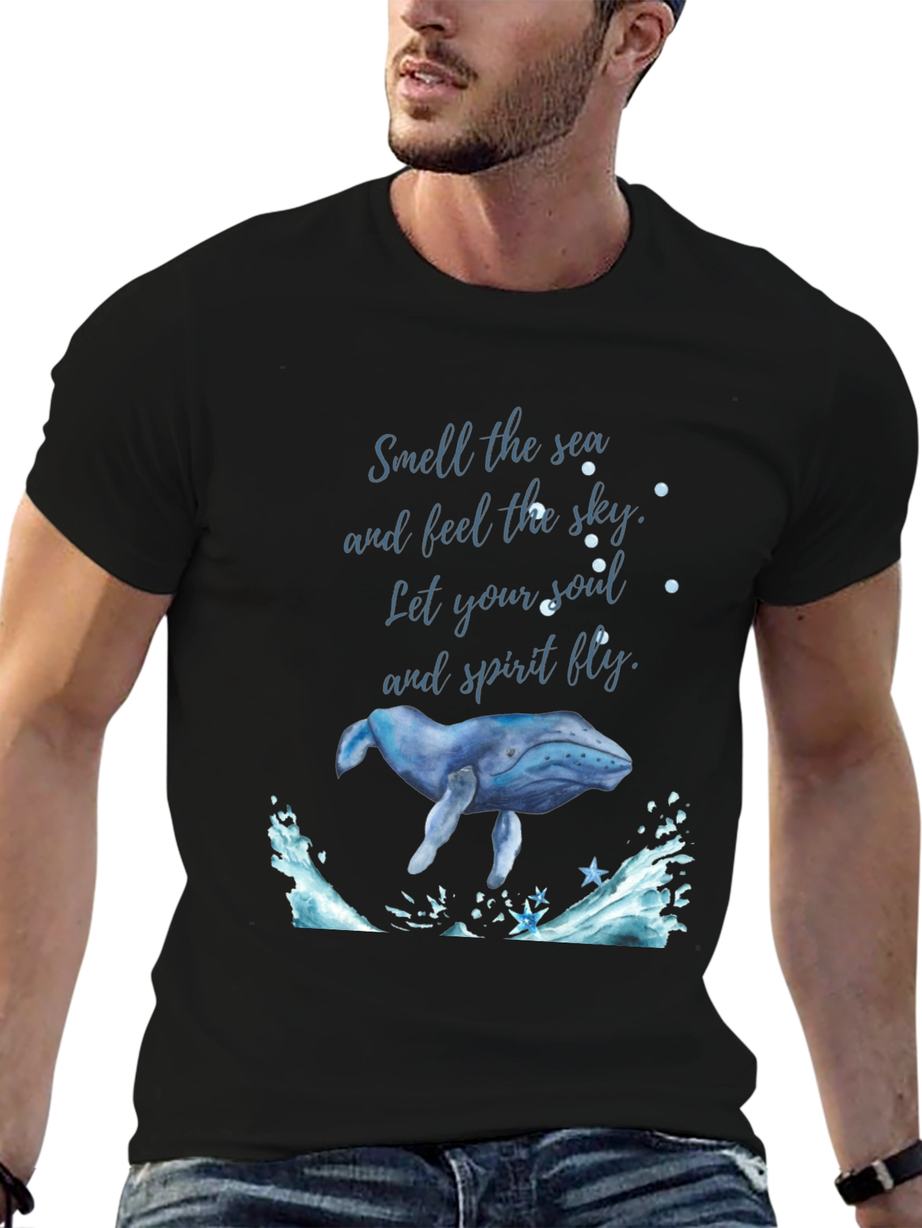 Ocean Whale Graphic Tee - Feel the Sky