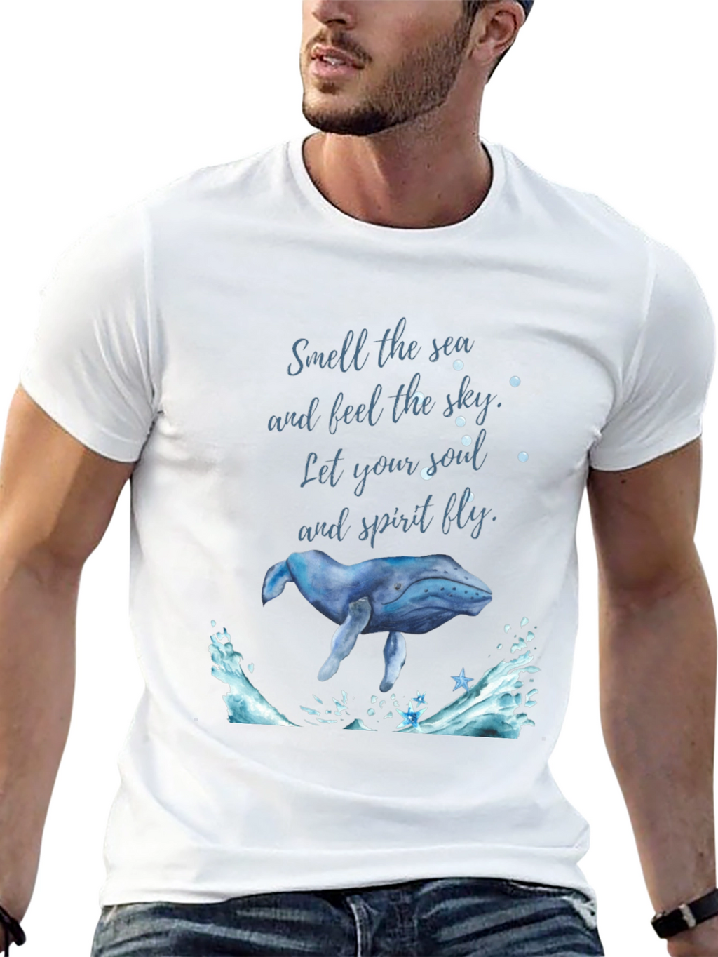 Ocean Whale Graphic Tee - Feel the Sky
