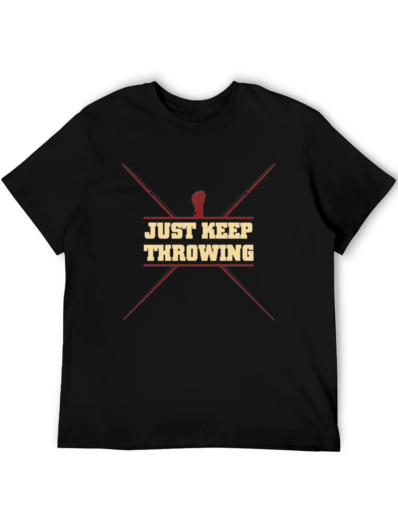 Just Keep Throwing Black T-Shirt