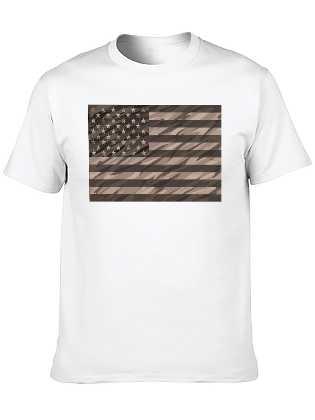 Camouflage American Flag Graphic Tee - Mens Black Shirt