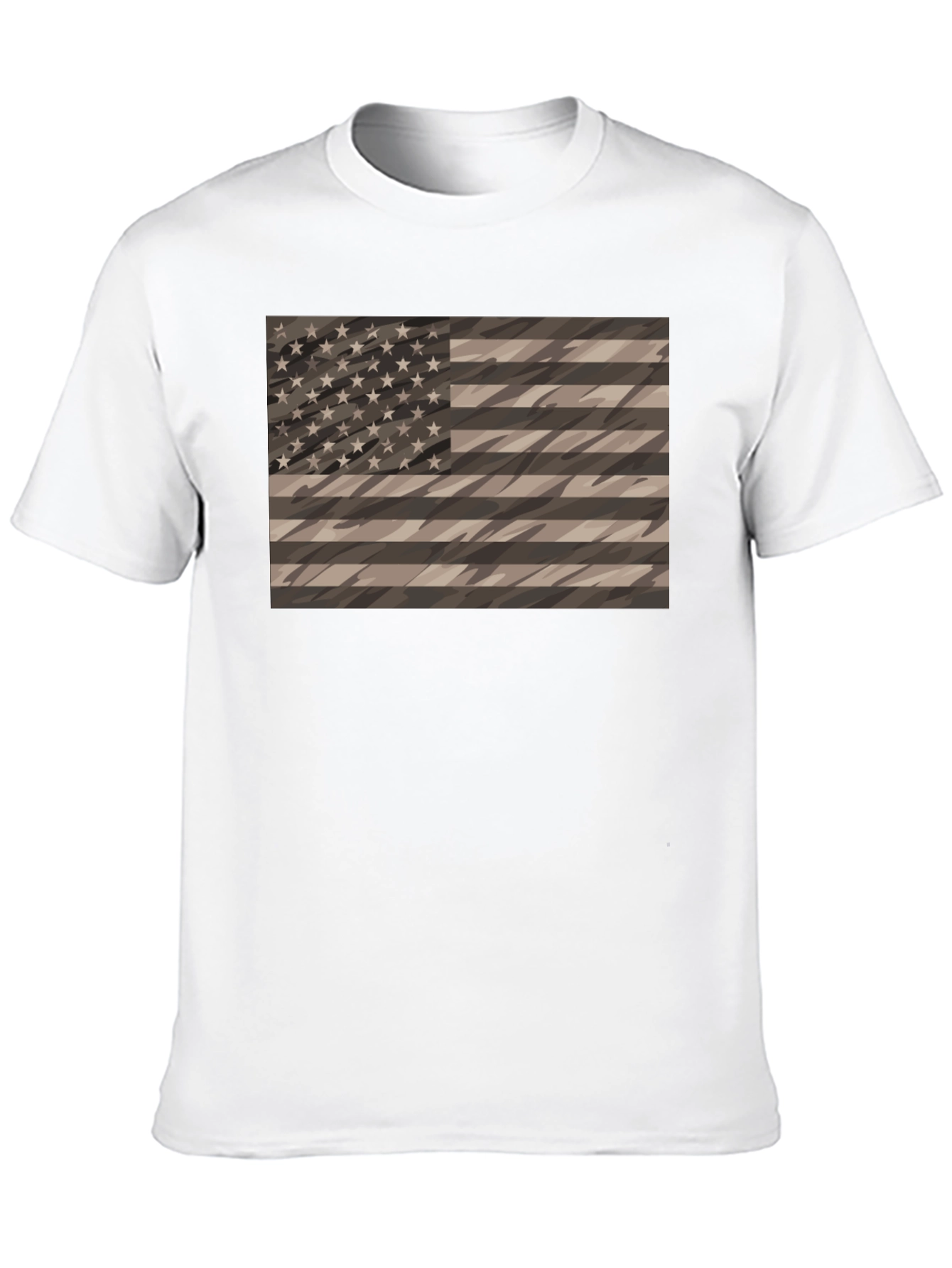 Camouflage American Flag Graphic Tee - Mens Black Shirt