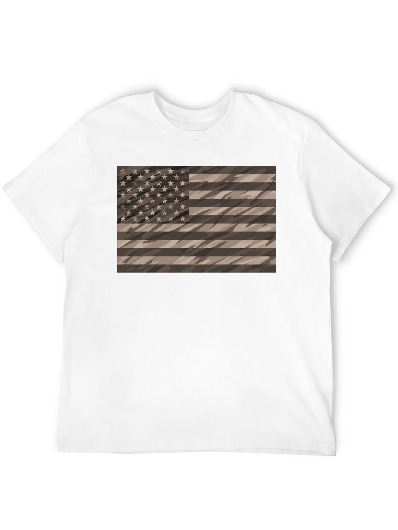 Camouflage American Flag Graphic Tee - Mens Black Shirt