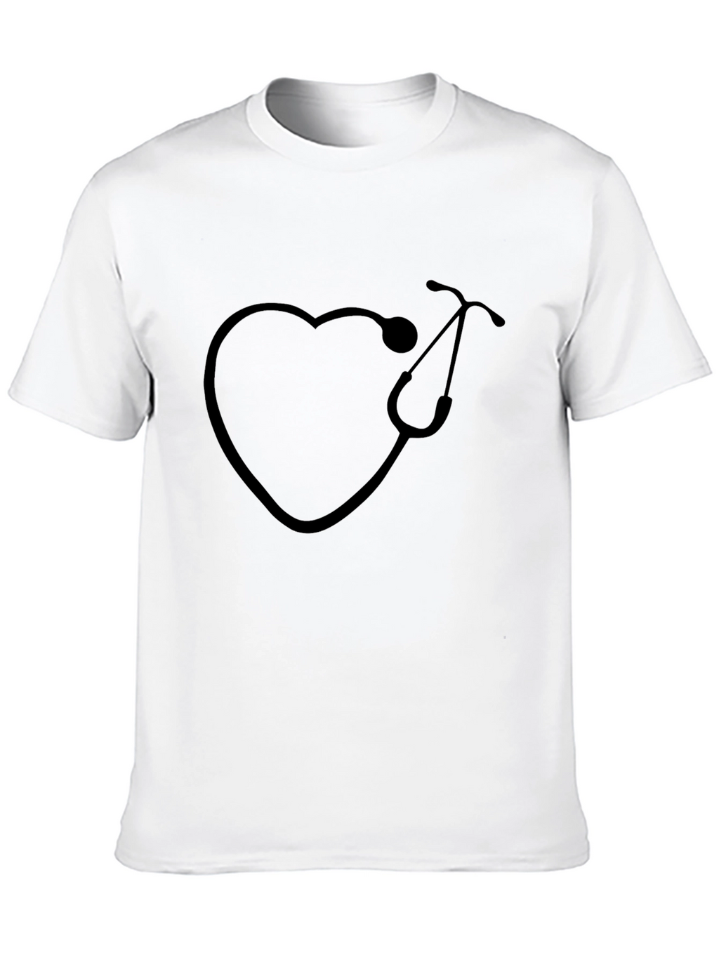 Heart Stethoscope Graphic T-Shirt - Black