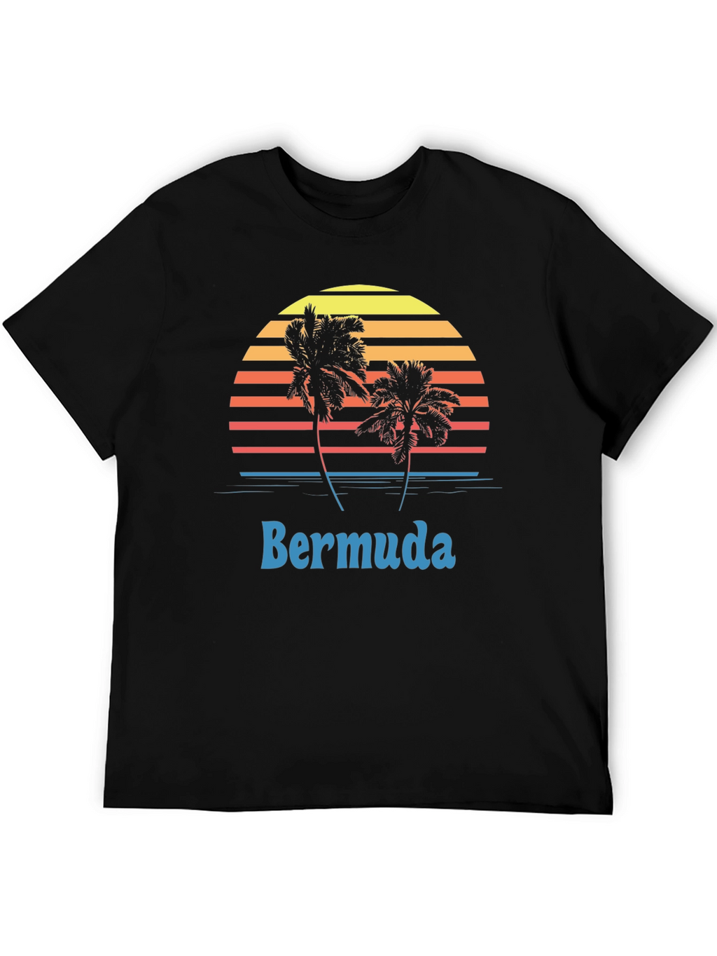 Bermuda Sunset Palm Tree Graphic T-Shirt