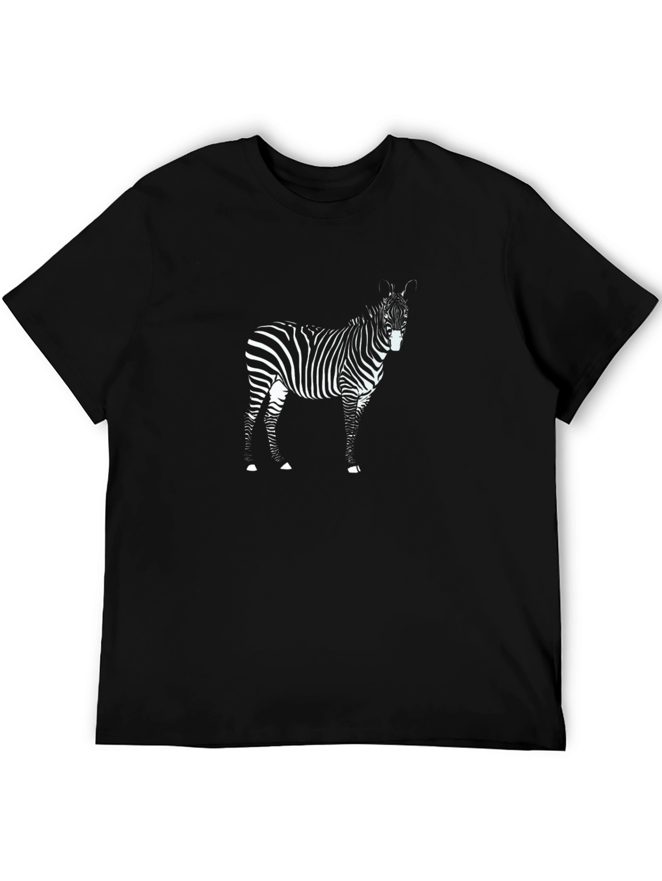 Zebra Graphic Print Black T-Shirt