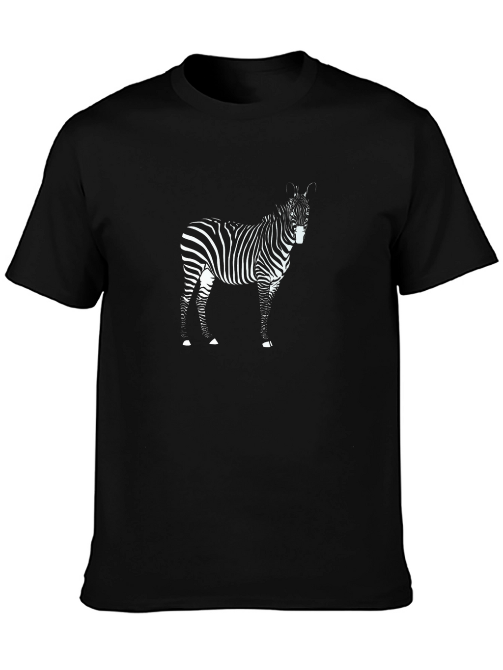 Zebra Graphic Print Black T-Shirt