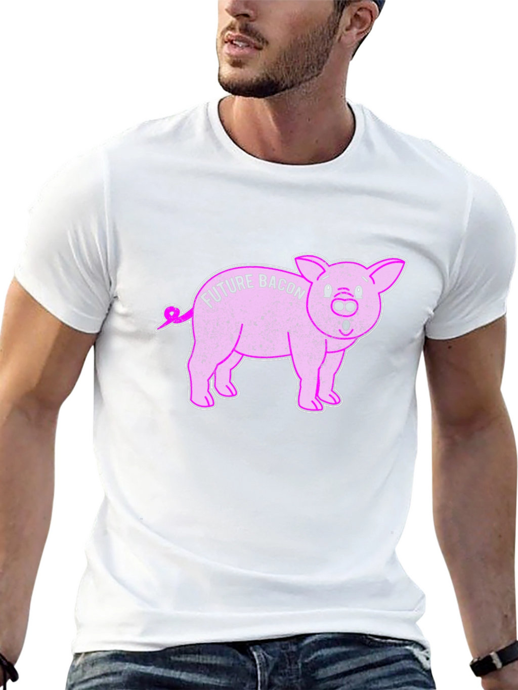 Future Bacon Pig Graphic Novelty T-Shirt - Unisex
