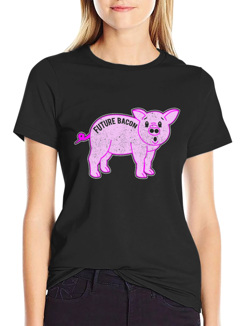 Future Bacon Pig Graphic Novelty T-Shirt - Unisex