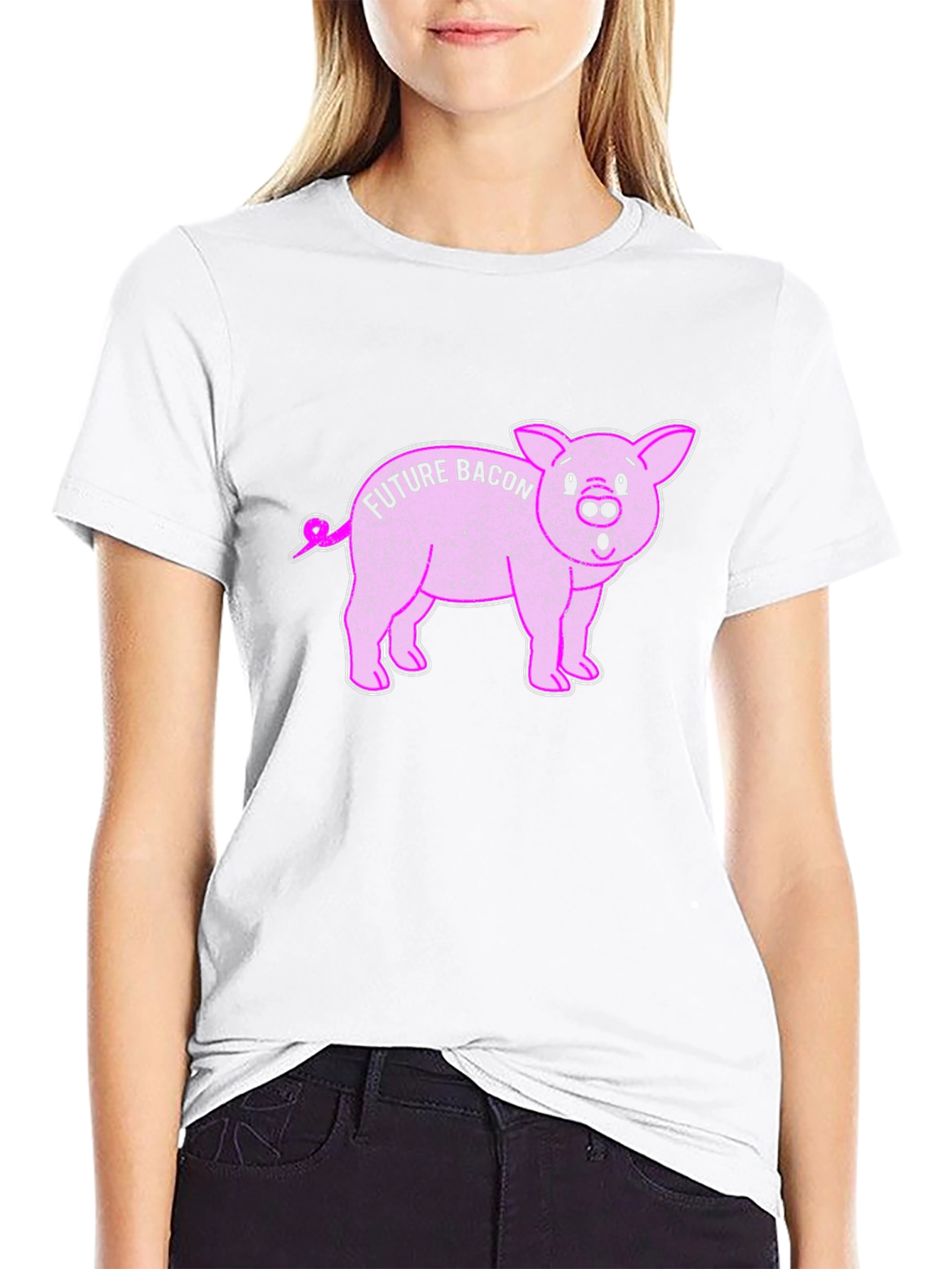 Future Bacon Pig Graphic Novelty T-Shirt - Unisex