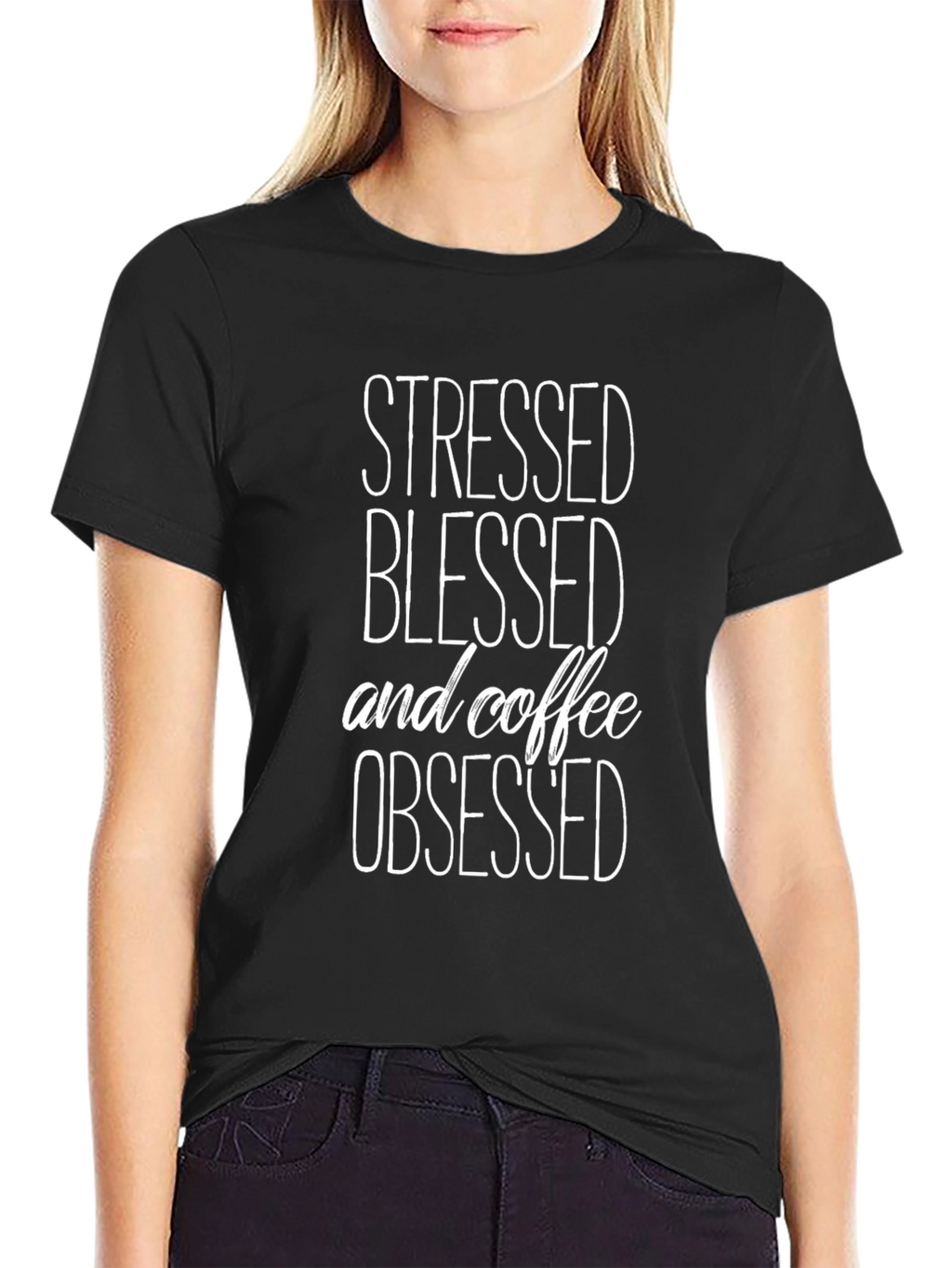 Stressed Blessed Coffee Obsessed T-Shirt