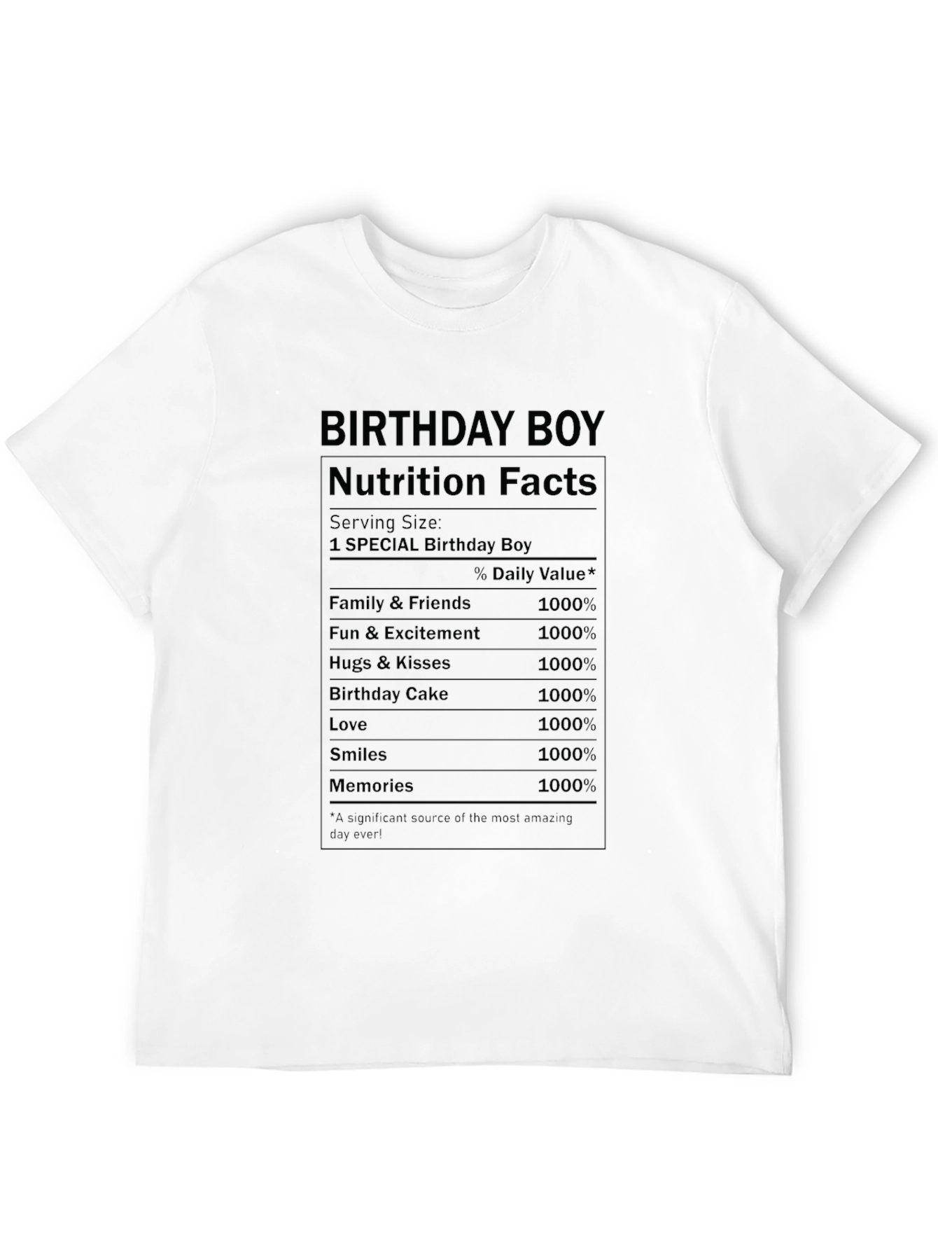 Birthday Boy Nutrition Facts T-Shirt