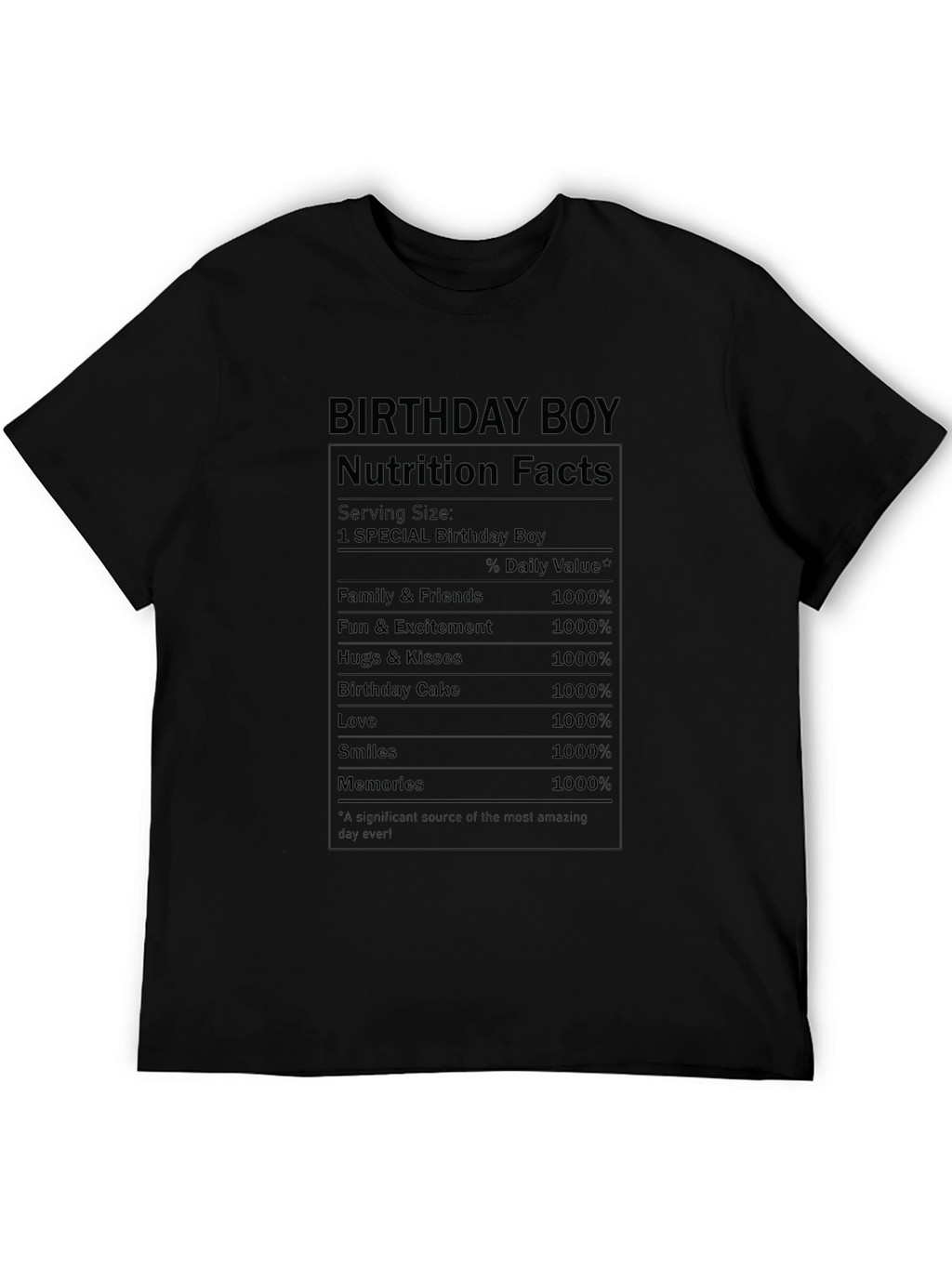 Birthday Boy Nutrition Facts T-Shirt