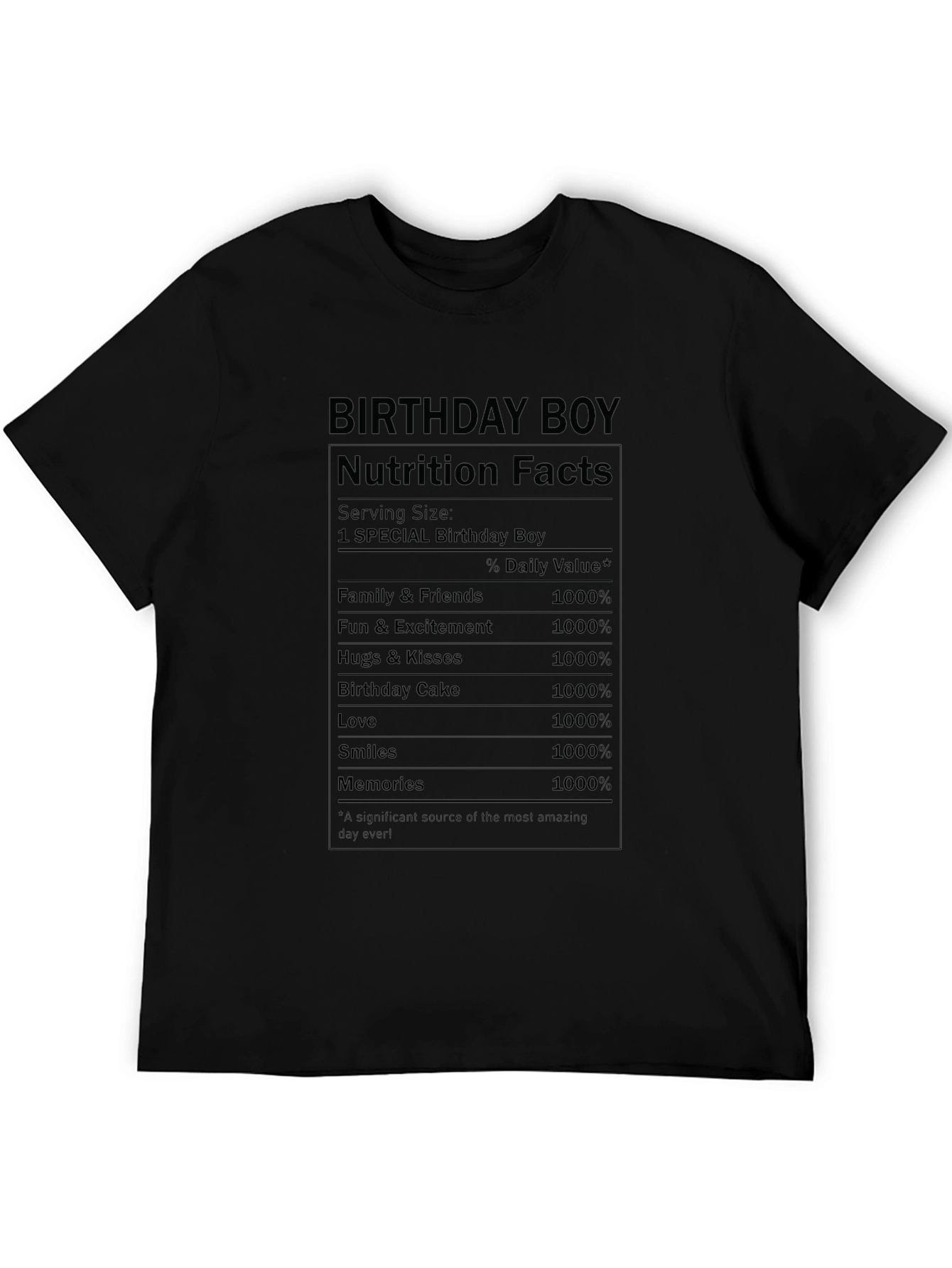 Birthday Boy Nutrition Facts T-Shirt