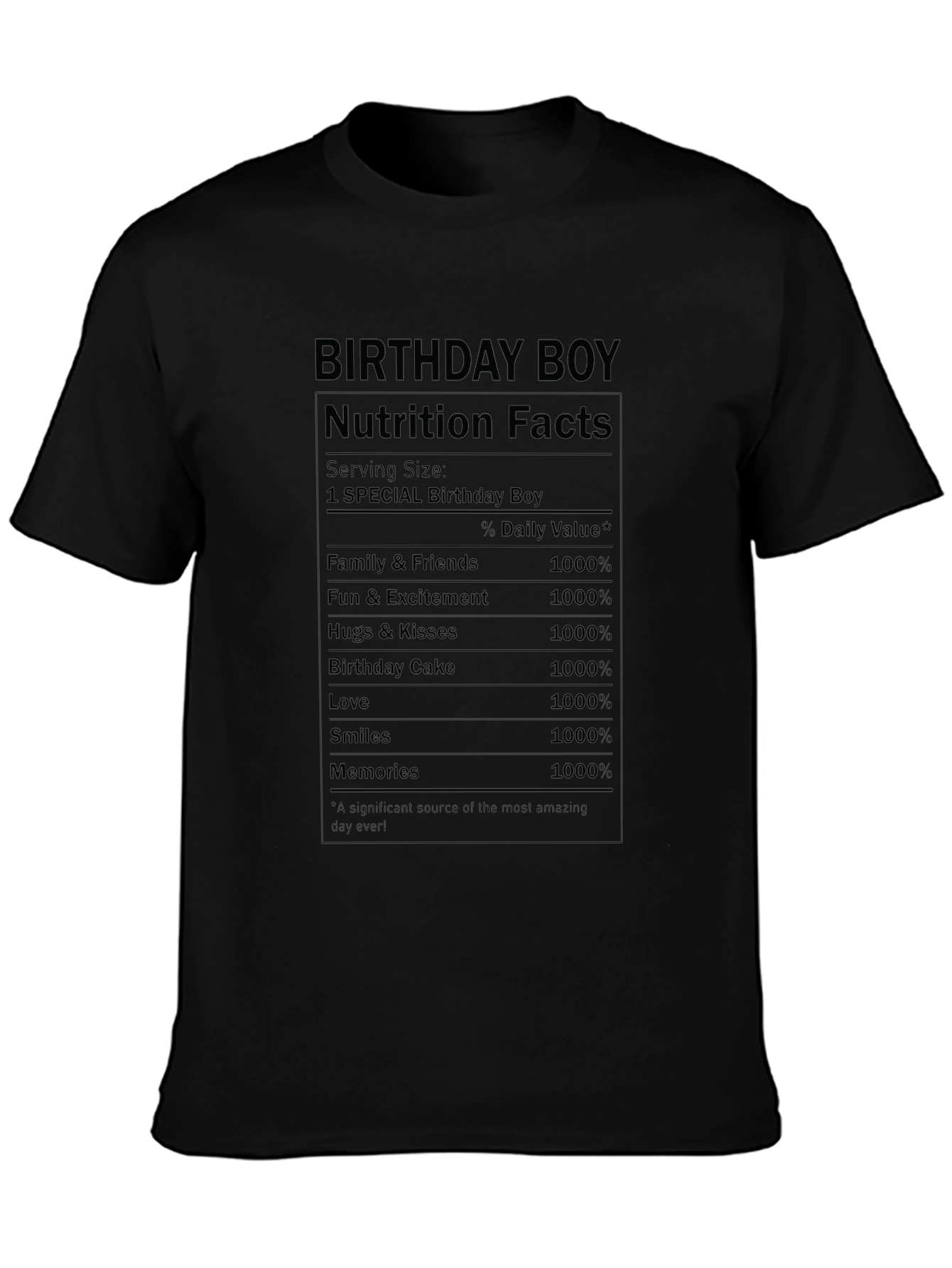 Birthday Boy Nutrition Facts T-Shirt