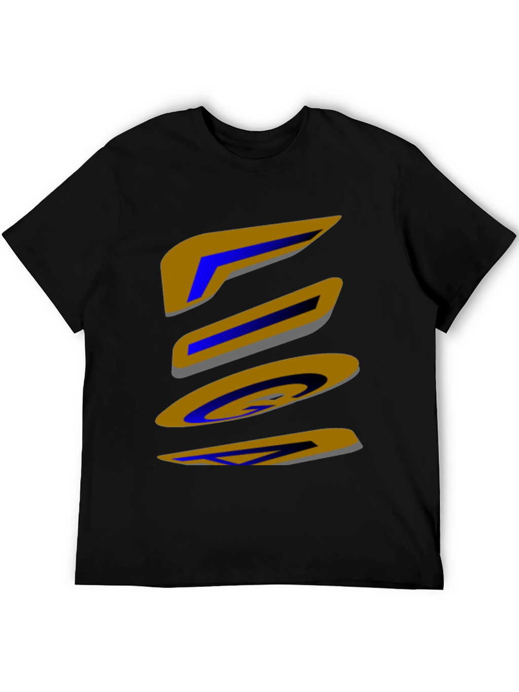 Abstract Shapes Graphic Print Black T-Shirt