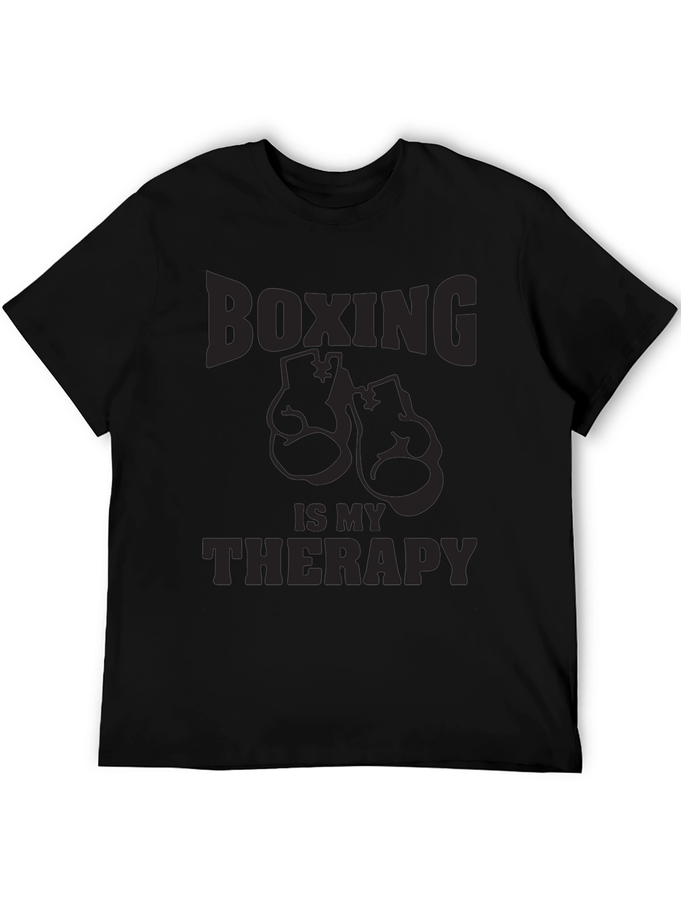 Boxing Is My Therapy T-Shirt - Black Graphic Tee