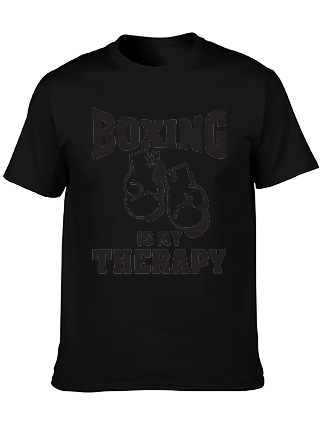 Boxing Is My Therapy T-Shirt - Black Graphic Tee