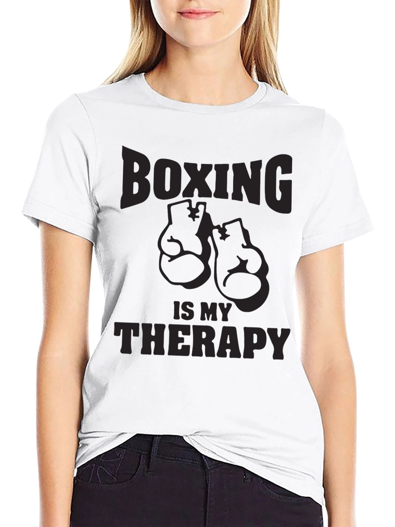 Boxing Is My Therapy T-Shirt - Black Graphic Tee
