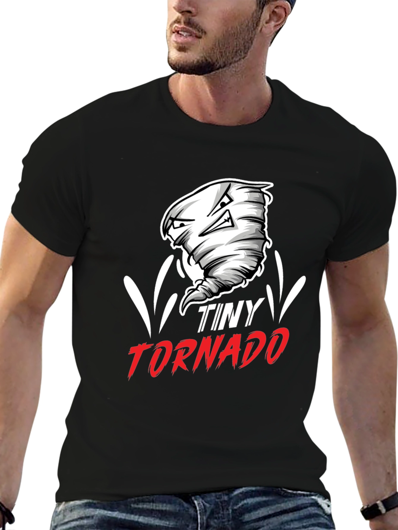 Tiny Tornado Graphic Tee - Black Cotton Blend