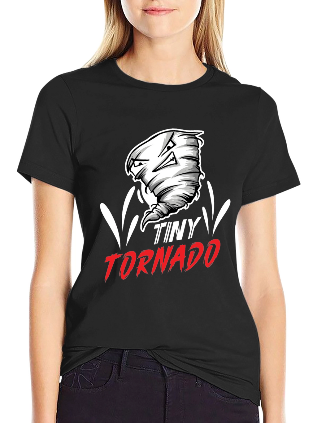 Tiny Tornado Graphic Tee - Black Cotton Blend