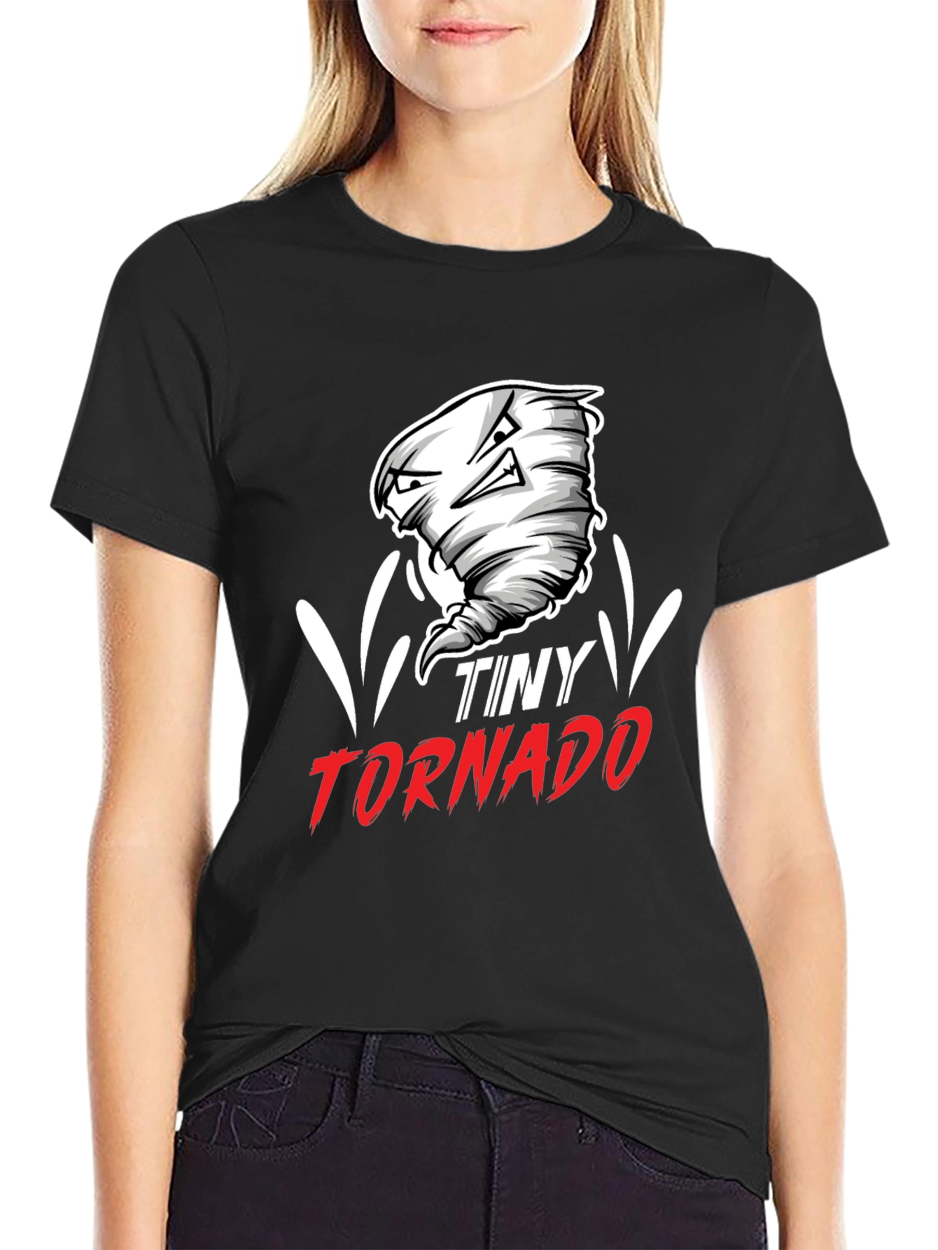 Tiny Tornado Graphic Tee - Black Cotton Blend