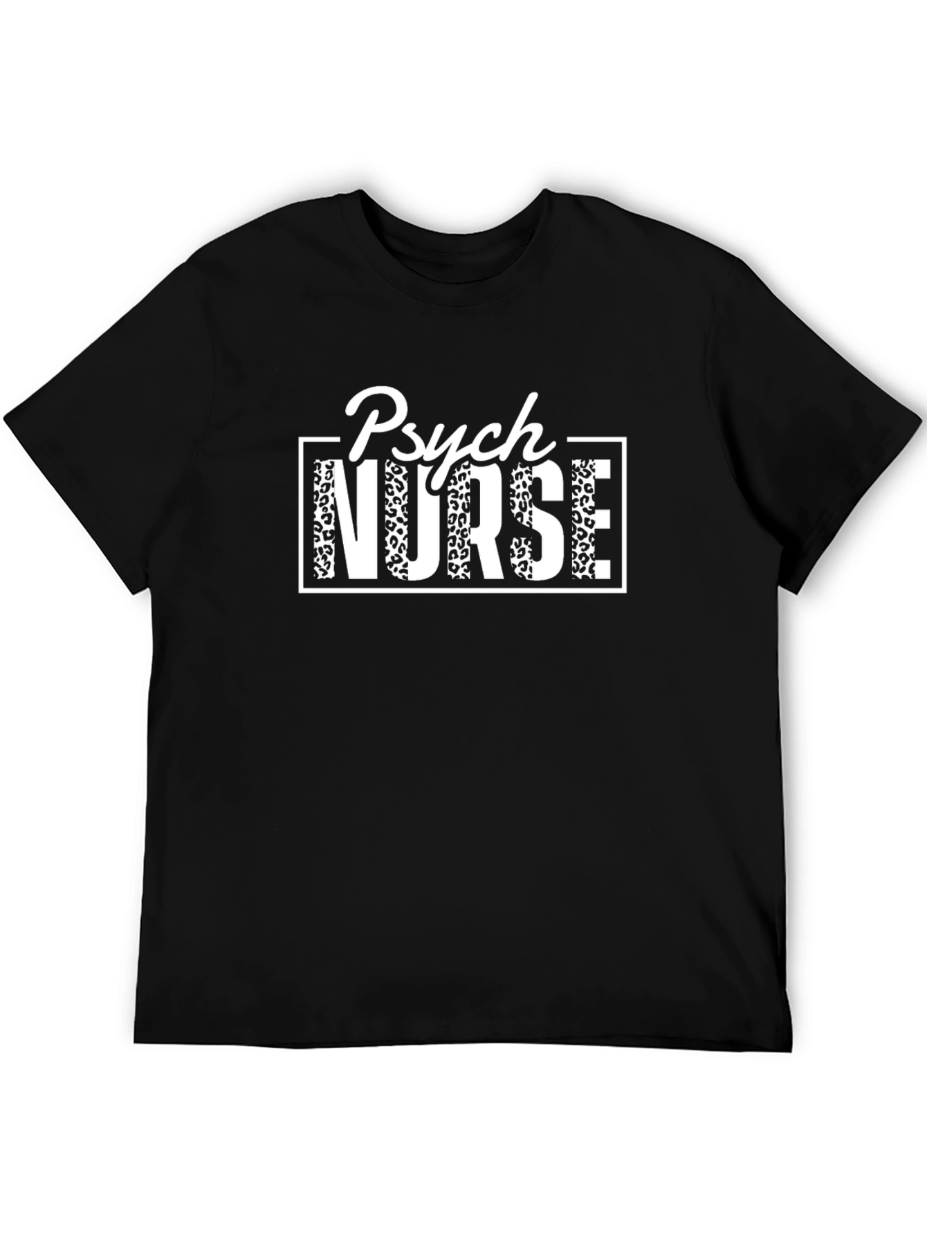 Psych Nurse Leopard Print Graphic T-Shirt