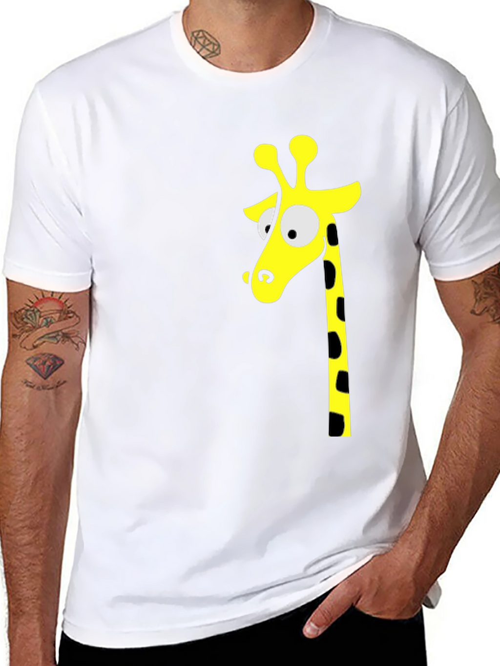 Black T-Shirt with Giraffe Graphic