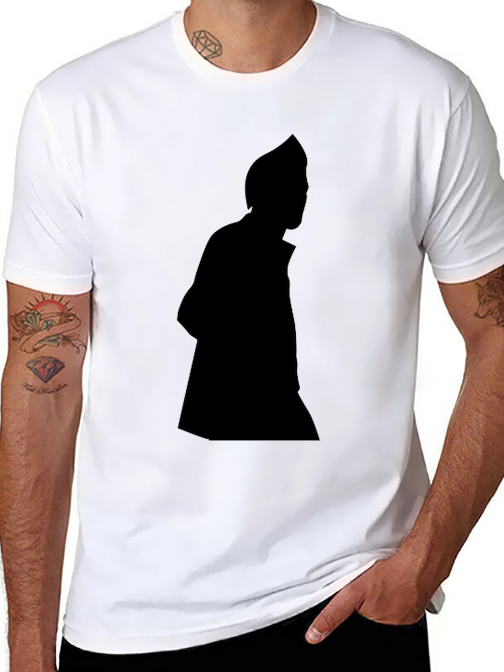 Mens Black Silhouette Graphic Tee