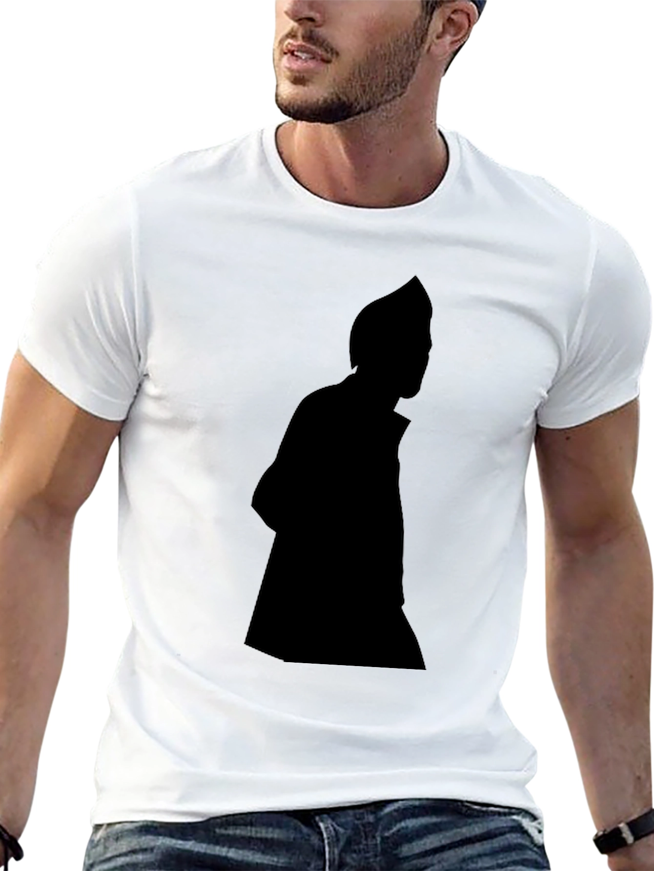 Mens Black Silhouette Graphic Tee