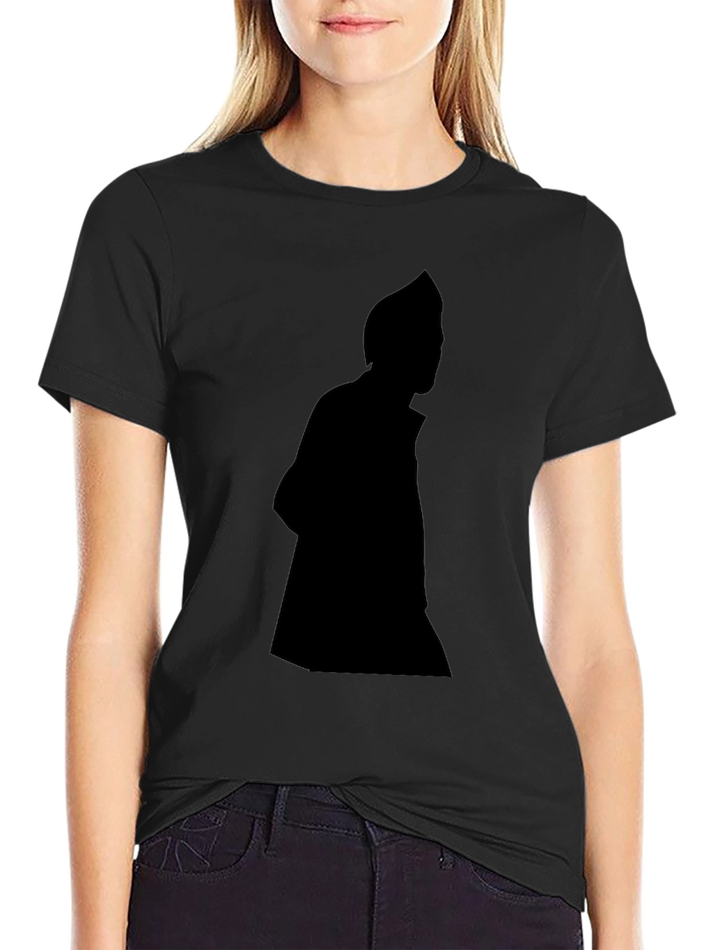 Mens Black Silhouette Graphic Tee