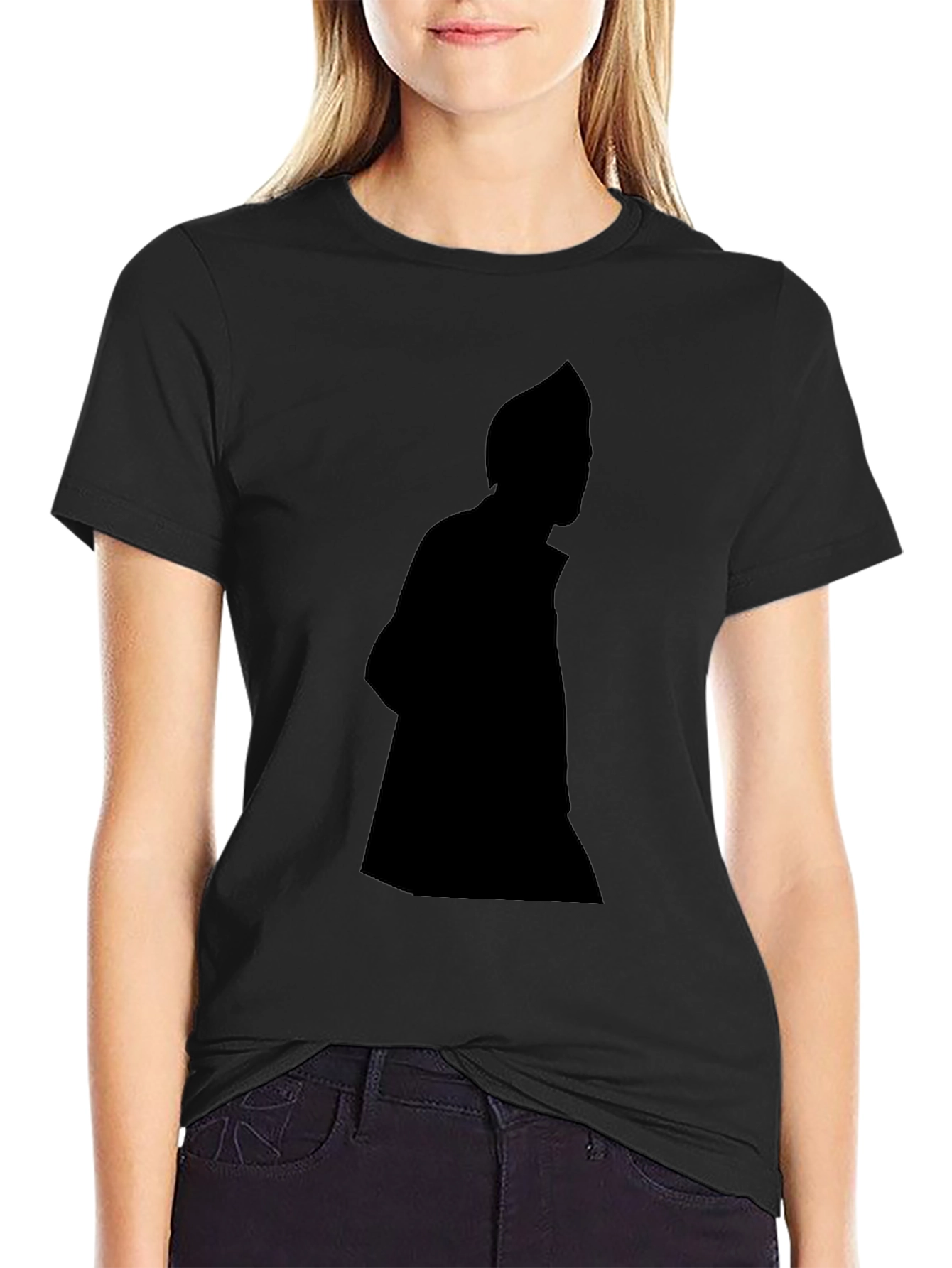 Mens Black Silhouette Graphic Tee
