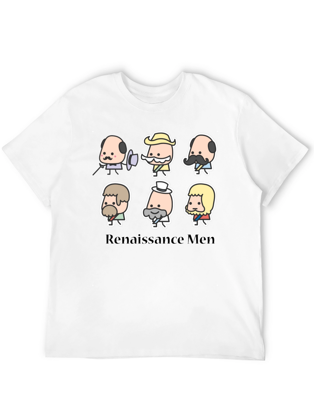 Renaissance Men Cartoon T-Shirt - Black