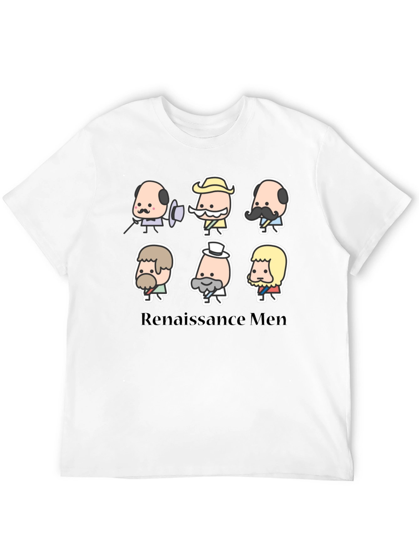Renaissance Men Cartoon T-Shirt - Black