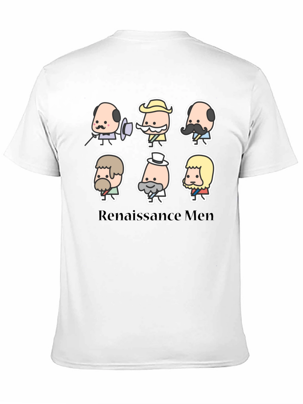 Renaissance Men Cartoon T-Shirt - Black
