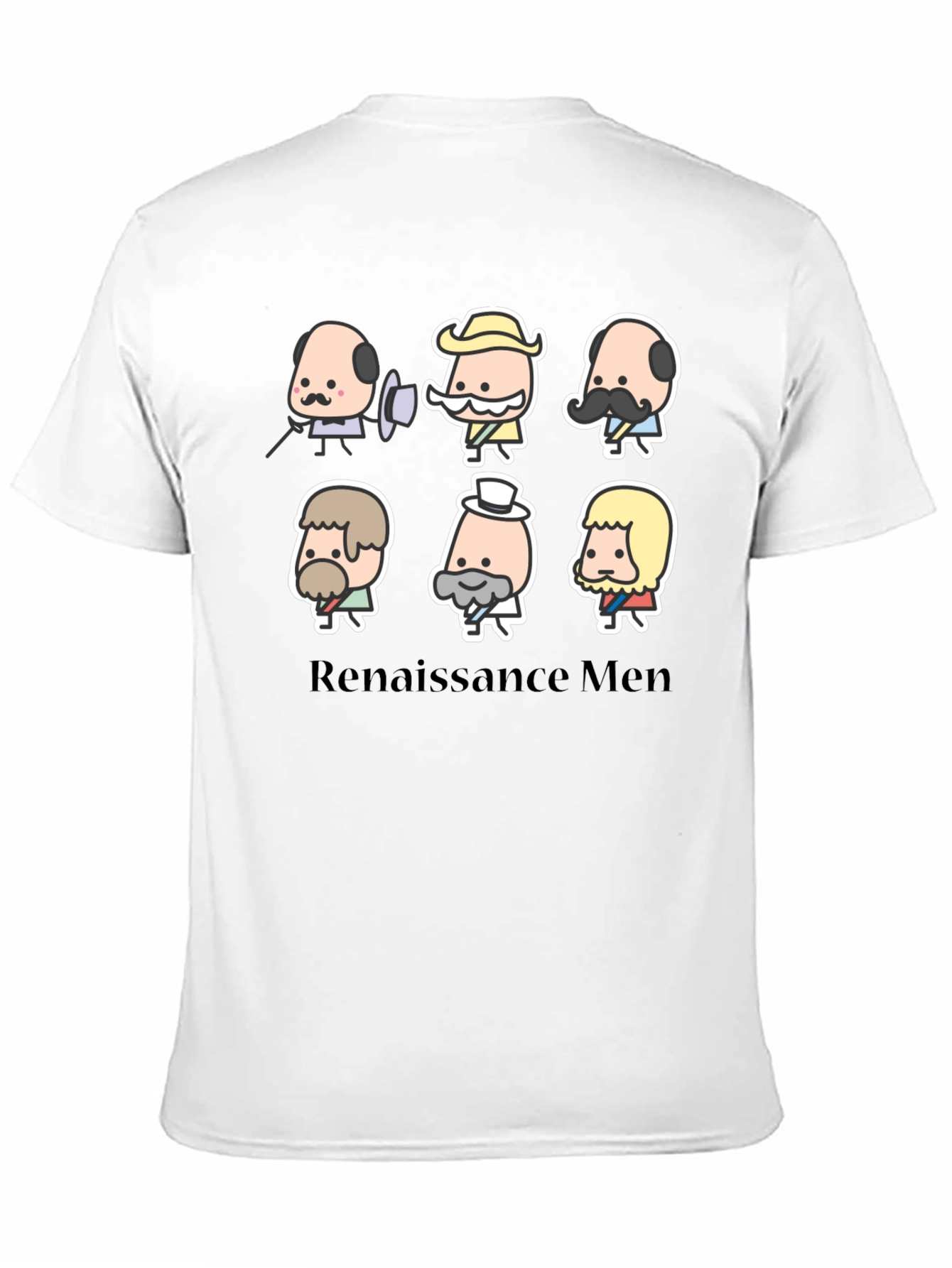 Renaissance Men Cartoon T-Shirt - Black