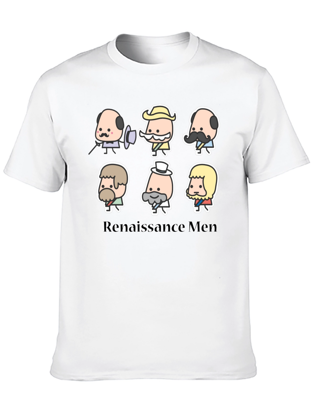 Renaissance Men Cartoon T-Shirt - Black