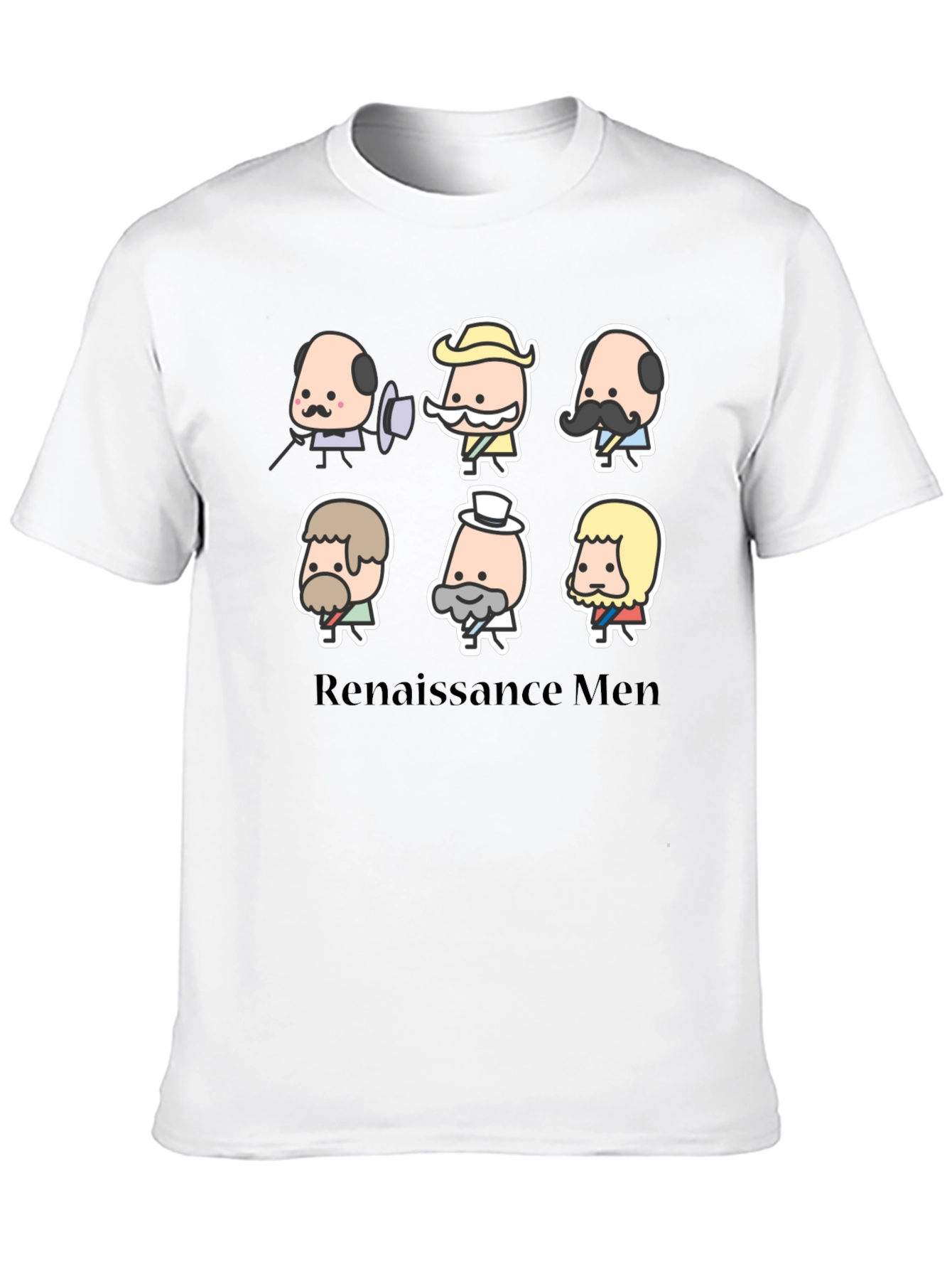 Renaissance Men Cartoon T-Shirt - Black