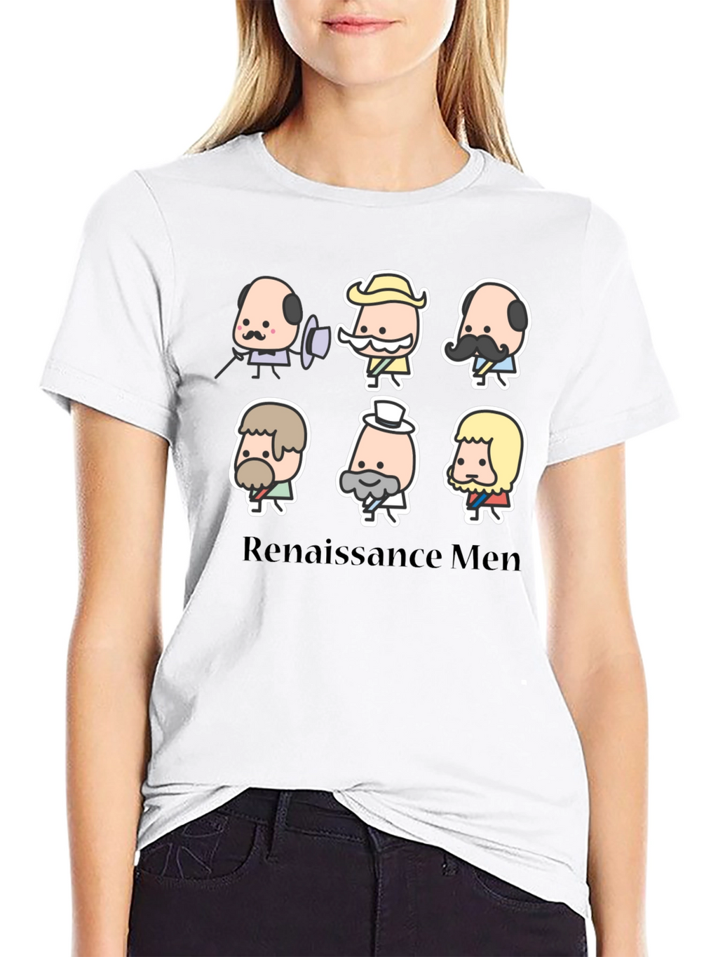 Renaissance Men Cartoon T-Shirt - Black