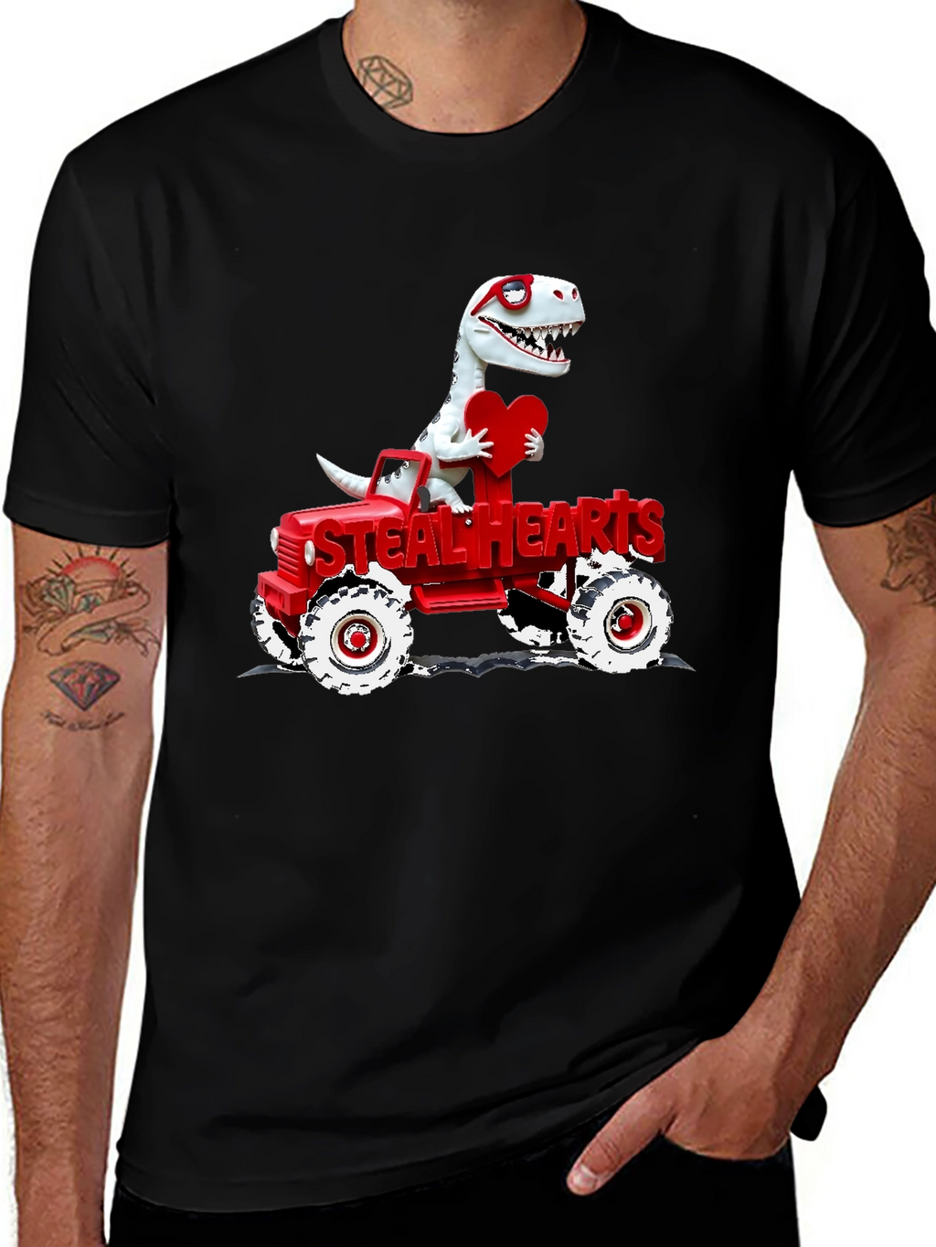 Steal Hearts Dinosaur Valentines Day T-Shirt