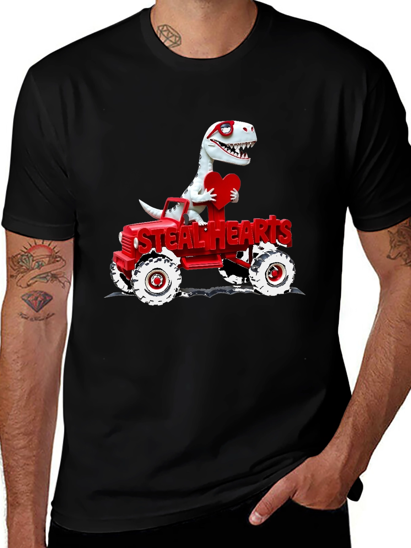 Steal Hearts Dinosaur Valentines Day T-Shirt