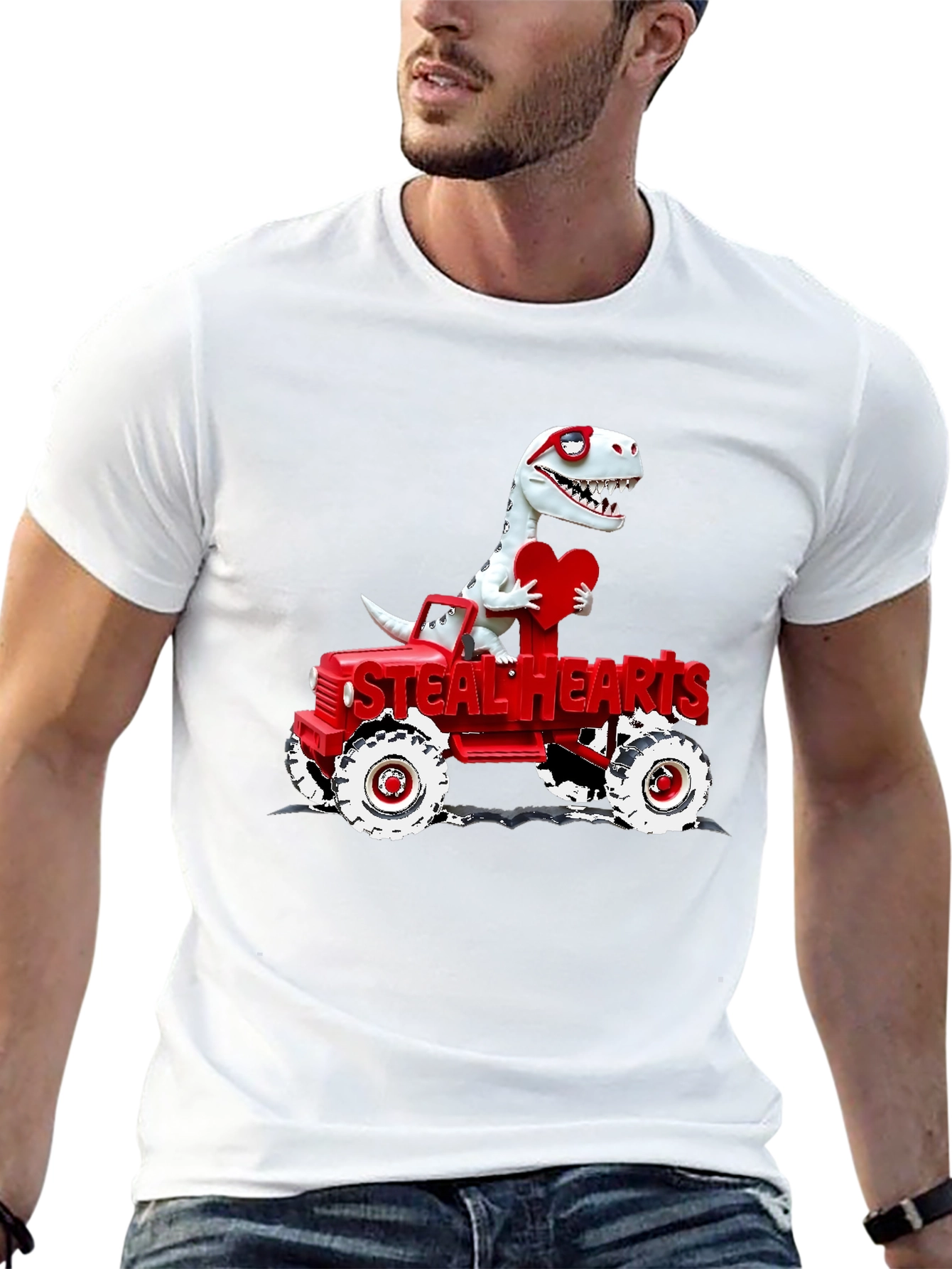 Steal Hearts Dinosaur Valentines Day T-Shirt