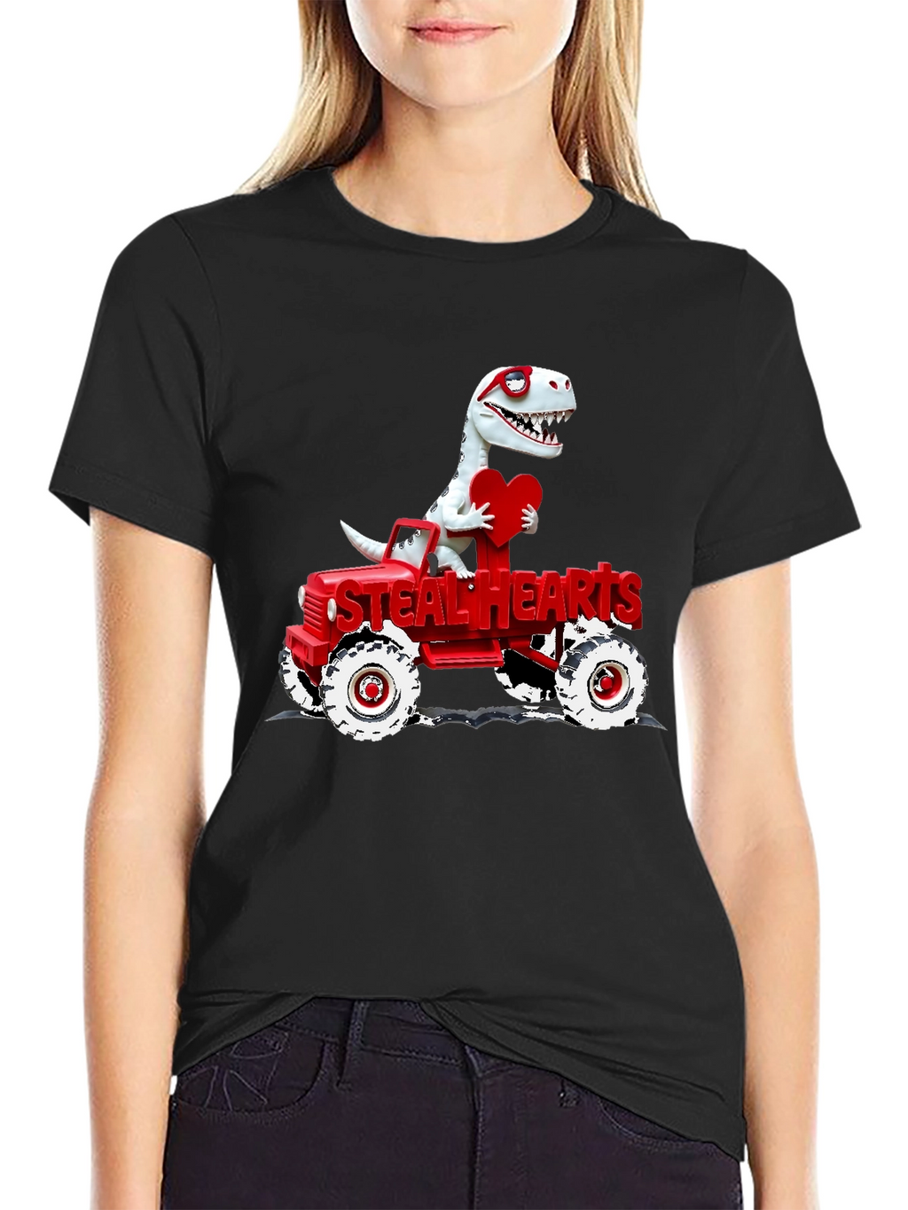 Steal Hearts Dinosaur Valentines Day T-Shirt