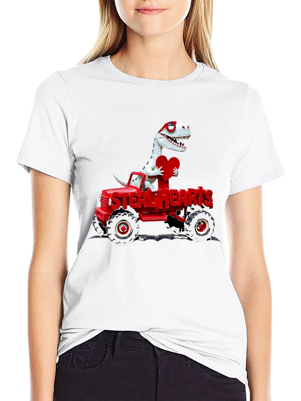 Steal Hearts Dinosaur Valentines Day T-Shirt
