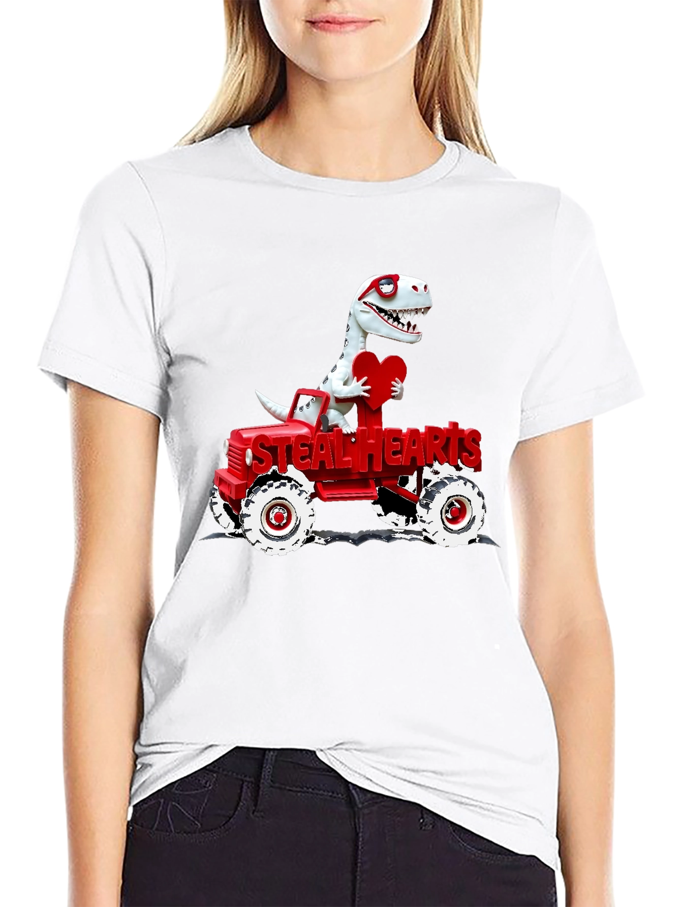 Steal Hearts Dinosaur Valentines Day T-Shirt
