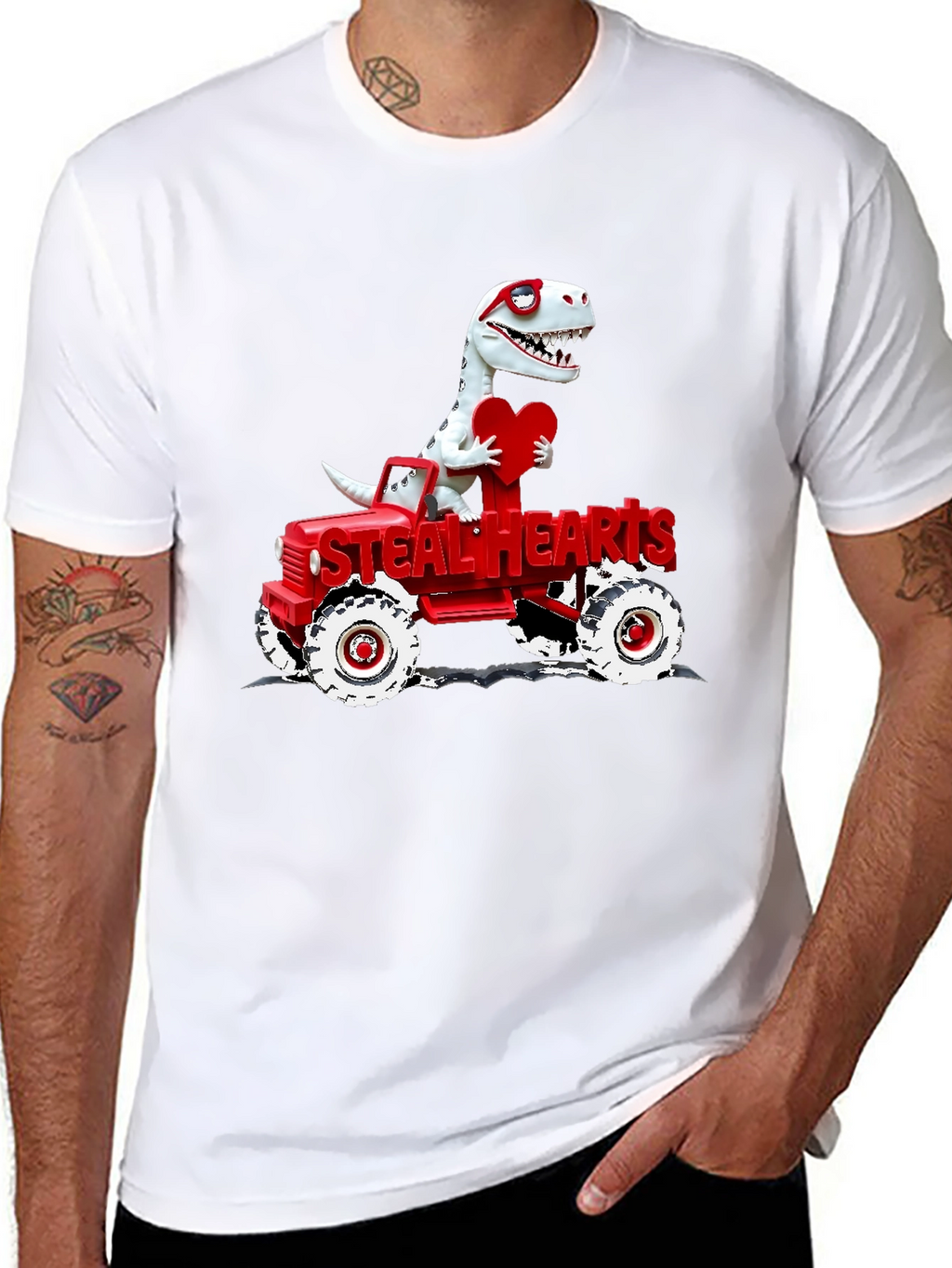 Steal Hearts Dinosaur Valentines Day T-Shirt