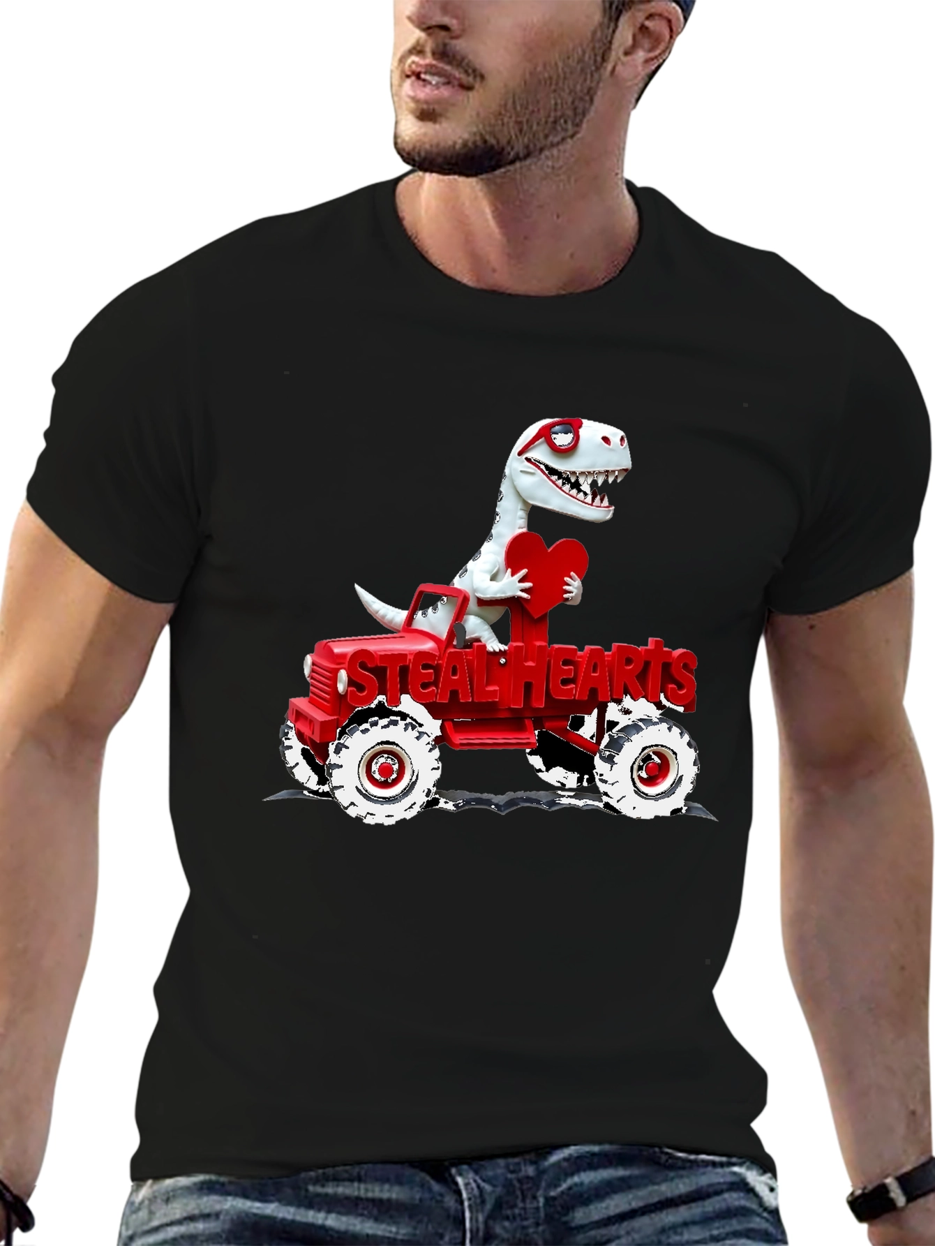 Steal Hearts Dinosaur Valentines Day T-Shirt
